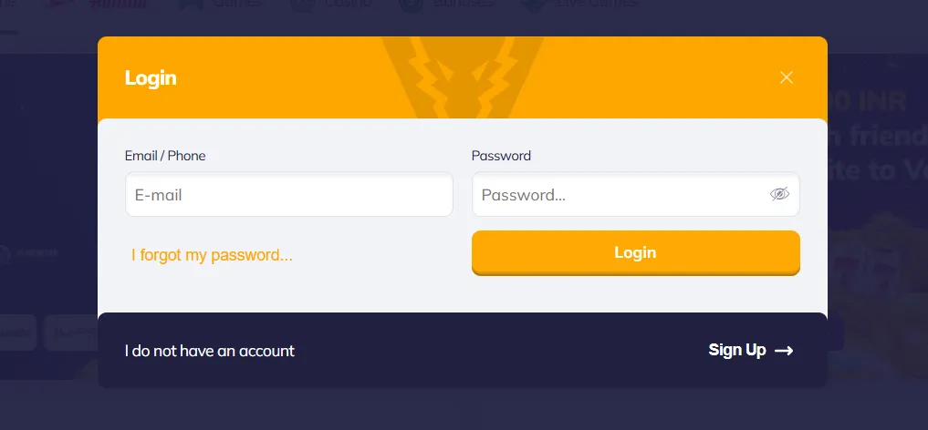 valorbet login